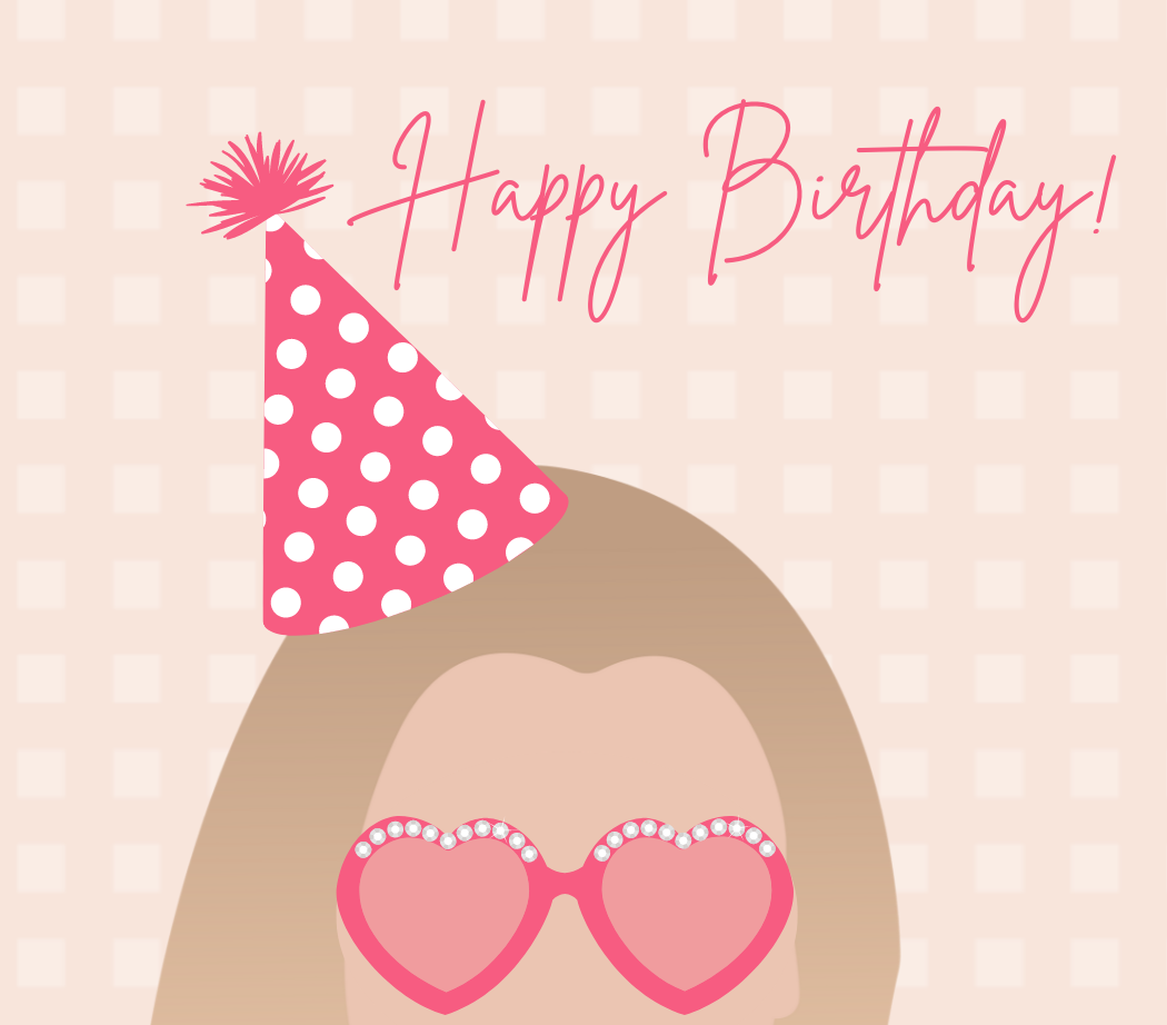 Birthday Girl Card with Heart Shaped Glasses