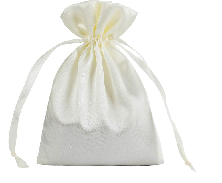 Individual Cream Satin Earring Pouch-Fits 1 Pair