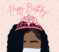 Tarjeta de cumpleaños para niña con tiara